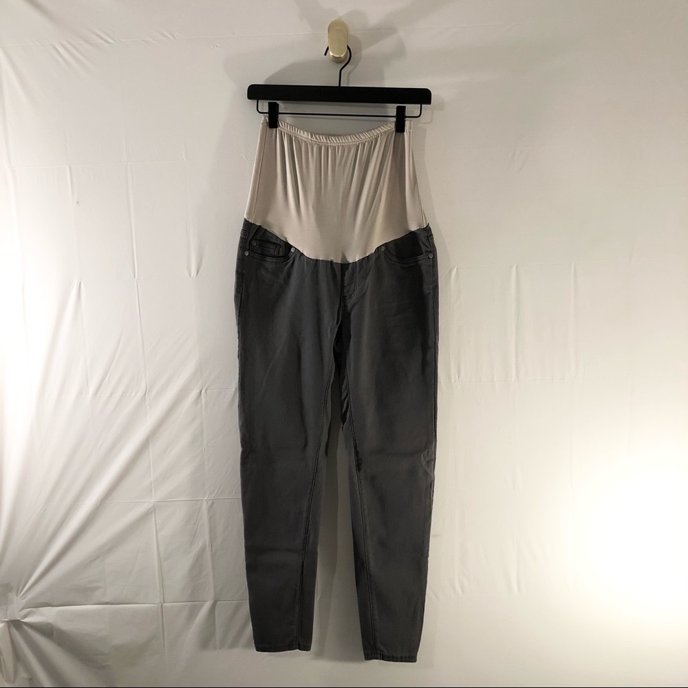 Maternity gray denim skinny jeans